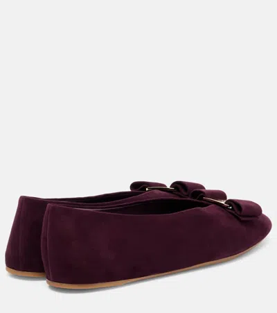 Ferragamo Bow Detail Flat Sole Ballerina Shoes