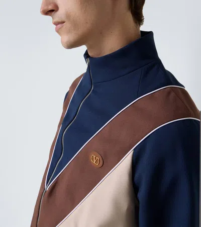 Valentino Jersey Felpa Vlogo Signature Cpu Grandala In Blue