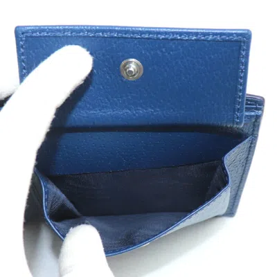 Pre-owned Gucci Beige Navy Gg Supreme Wallet (bi-fold) () In Multi
