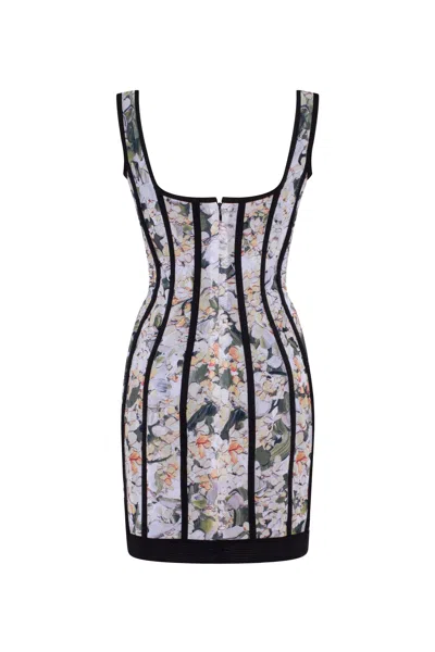 Milla Alluring Floral Mini Dress With Bold Lace-up Hook Closure