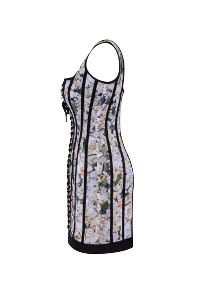 Milla Alluring Floral Mini Dress With Bold Lace-up Hook Closure
