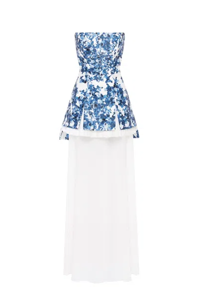 Milla 2-in-1 Blue Hydrangea Mini With A Detachable Underskirt
