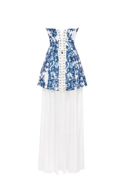 Milla 2-in-1 Blue Hydrangea Mini With A Detachable Underskirt