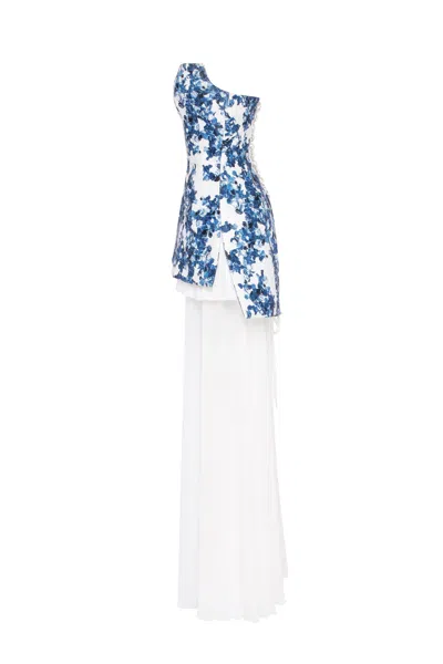 Milla 2-in-1 Blue Hydrangea Mini With A Detachable Underskirt