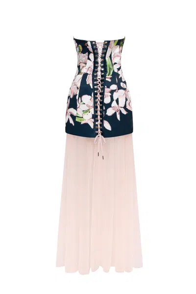 Milla 2-in-1 Floral Mini With A Detachable Light Peach Underskirt