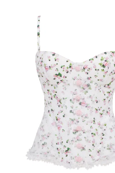 Milla Romantic Apple Blossom Corset With Rosebud Appliques