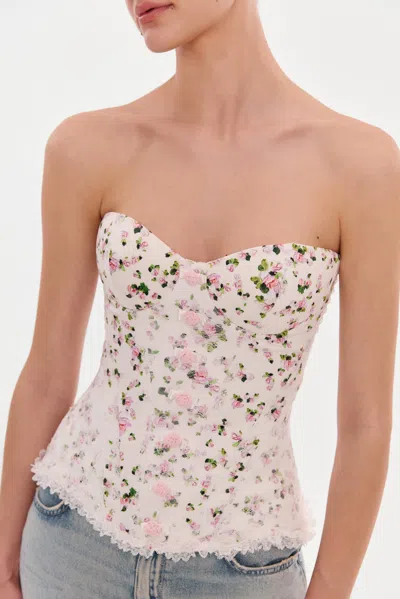 Milla Romantic Apple Blossom Corset With Rosebud Appliques