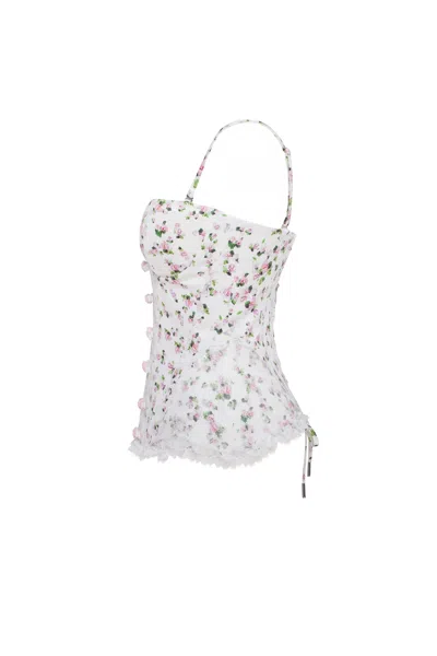 Milla Romantic Apple Blossom Corset With Rosebud Appliques