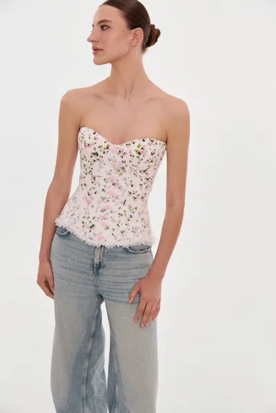 Milla Romantic Apple Blossom Corset With Rosebud Appliques