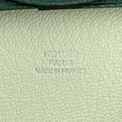 Pre-owned Hermes Green Chevre Leather Coin Purse/coin Case ()