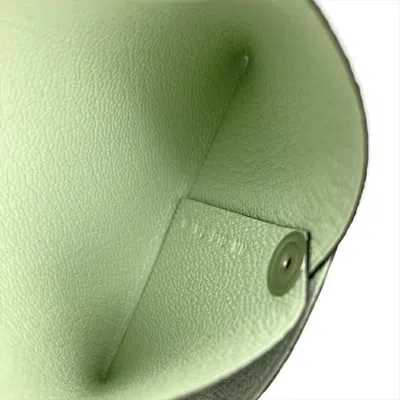 Pre-owned Hermes Green Chevre Leather Coin Purse/coin Case ()