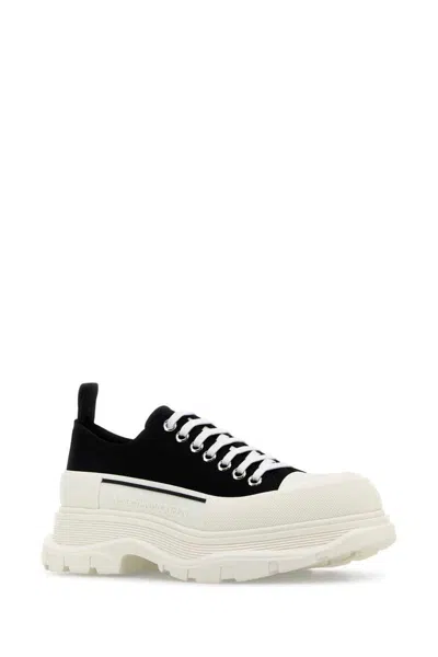 Alexander Mcqueen Black Canvas Tread Slick Sneakers In Multi