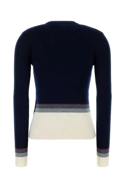 Valentino Garavani Women Navy Blue Wool Cardigan In Blue