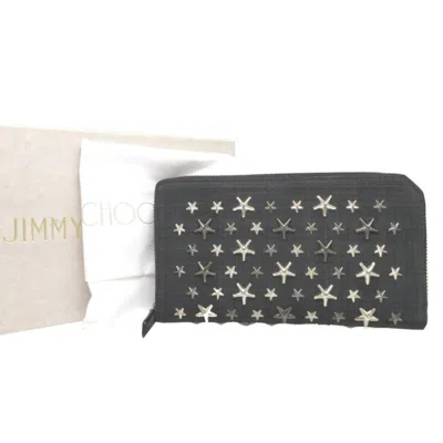 Pre-owned Jimmy Choo Navy Canvas Long Wallet (bi-fold) ()