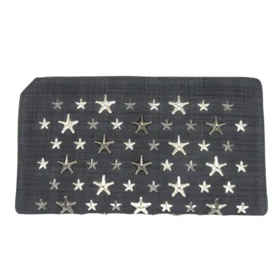 Pre-owned Jimmy Choo Navy Canvas Long Wallet (bi-fold) ()