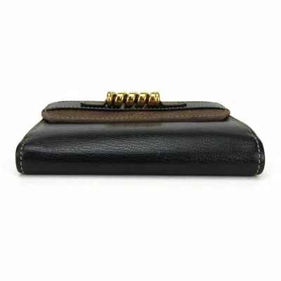 Pre-owned Loewe Black Brown Leather Wallet (bi-fold) () In Multi
