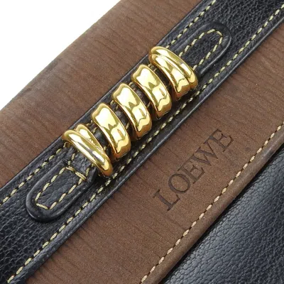 Pre-owned Loewe Black Brown Leather Wallet (bi-fold) () In Multi