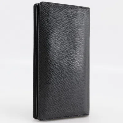 Pre-owned Louis Vuitton Ardoise Taiga Leather Long Bill Wallet (bi-fold) () In Gray