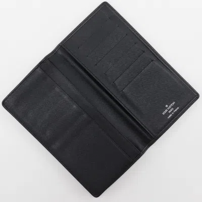Pre-owned Louis Vuitton Ardoise Taiga Leather Long Bill Wallet (bi-fold) () In Gray