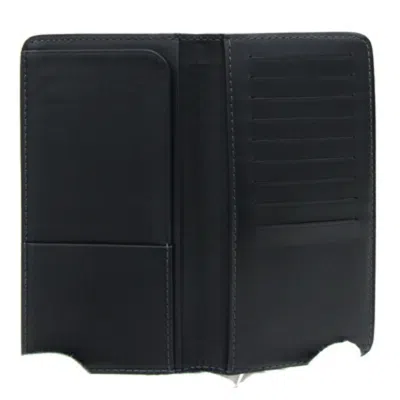 Pre-owned Louis Vuitton Basalt Black Utah Leather Long Bill Wallet (bi-fold) ()