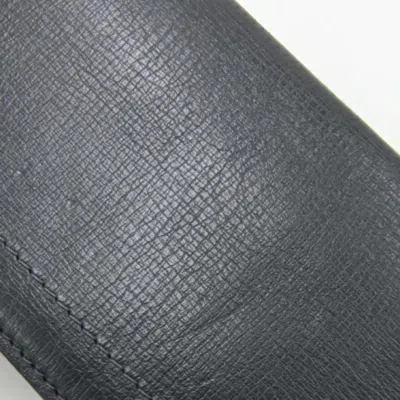 Pre-owned Louis Vuitton Basalt Black Utah Leather Long Bill Wallet (bi-fold) ()