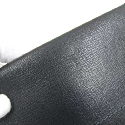 Pre-owned Louis Vuitton Basalt Black Utah Leather Long Bill Wallet (bi-fold) ()