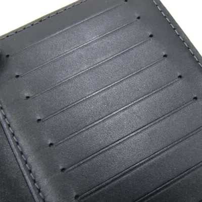 Pre-owned Louis Vuitton Basalt Black Utah Leather Long Bill Wallet (bi-fold) ()