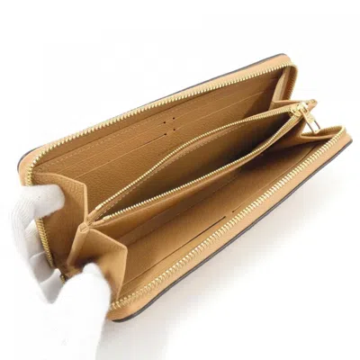 Pre-owned Louis Vuitton Beige Leather Long Wallet (bi-fold) () In Sand