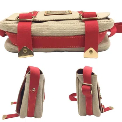 Pre-owned Louis Vuitton Beige Red Color Canvas Shoulder Bag ()