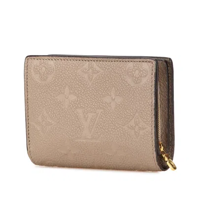 Pre-owned Louis Vuitton Beige Tourterelle Leather Wallet (bi-fold) () In Brown