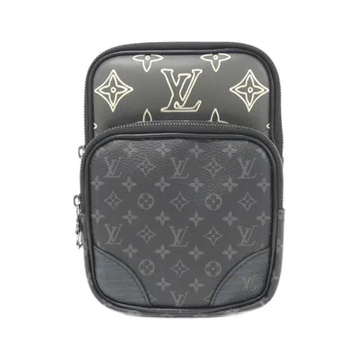 Pre-owned Louis Vuitton Black Coated Canvas Shoulder Bag ()