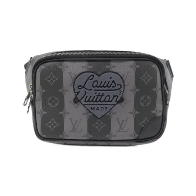 Pre-owned Louis Vuitton Black Coated Canvas Shoulder Bag ()