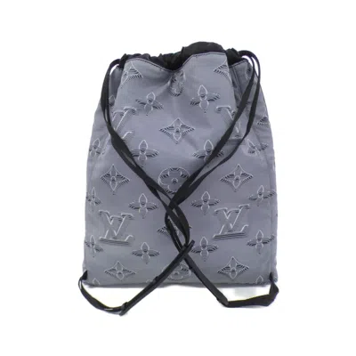 Pre-owned Louis Vuitton Black Gris Canvas Backpack ()