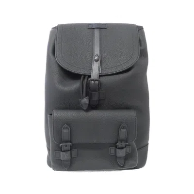 Pre-owned Louis Vuitton Black Leather Backpack ()