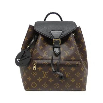 Pre-owned Louis Vuitton Black Marron Monogram Monogram Leather Backpack ()