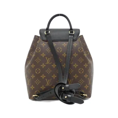 Pre-owned Louis Vuitton Black Marron Monogram Monogram Leather Backpack ()