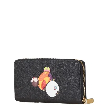 Pre-owned Louis Vuitton Black Multi-color Leather Long Wallet (bi-fold) ()