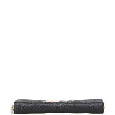 Pre-owned Louis Vuitton Black Multi-color Leather Long Wallet (bi-fold) ()