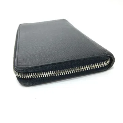 Pre-owned Louis Vuitton Black Noir Taiga Leather Leather Long Wallet (bi-fold) ()