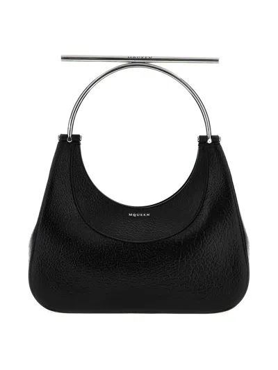 Alexander Mcqueen Cross-bar Leather Handbag Gold-tone Handle