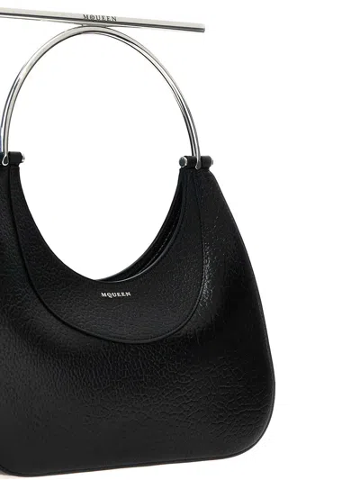 Alexander Mcqueen Cross-bar Leather Handbag Gold-tone Handle