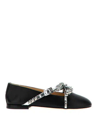 Mach&mach Crystal Studs Ballet Flats