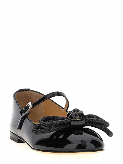 Mach&mach Double Bow Ballet Flats In Black
