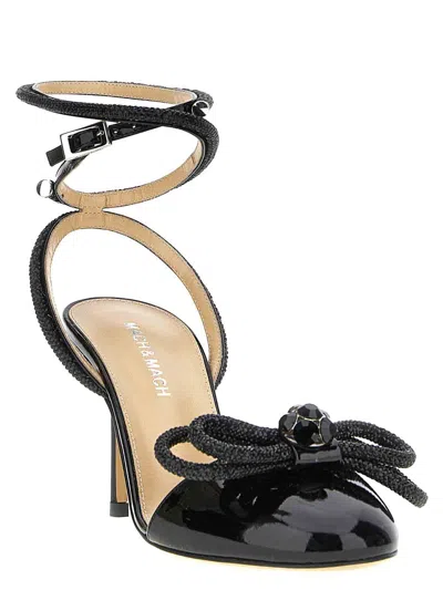 Mach&mach Double Bow Strass Ankle-strap Pumps
