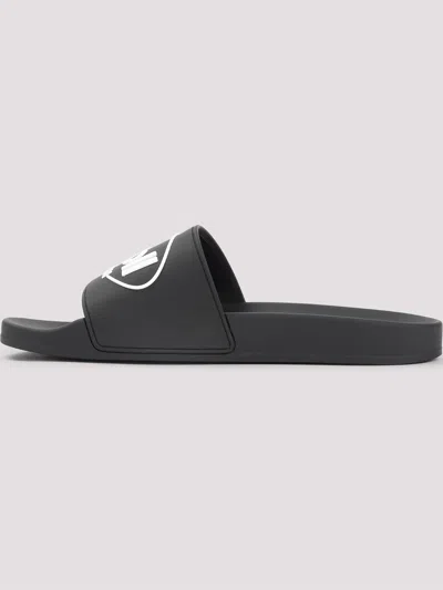 Balenciaga X Scholl Logo Pool Slides In Black
