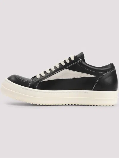 Rick Owens Black White Leather Sneakers
