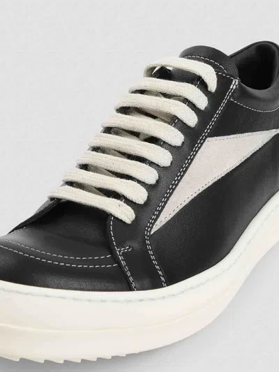 Rick Owens Black White Leather Sneakers