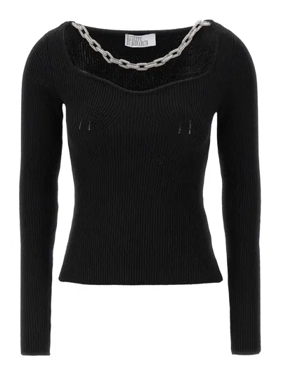 Giuseppe Di Morabito Square Neck Chain Detail Fitted Sweater