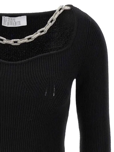 Giuseppe Di Morabito Square Neck Chain Detail Fitted Sweater