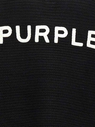 Purple Brand Wool Sweater With Frontal Logo Embroidery